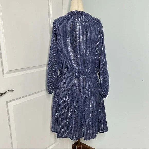 Apiece Apart Laguna mini dress in silver lurex stripes size M - Picture 7 of 13
